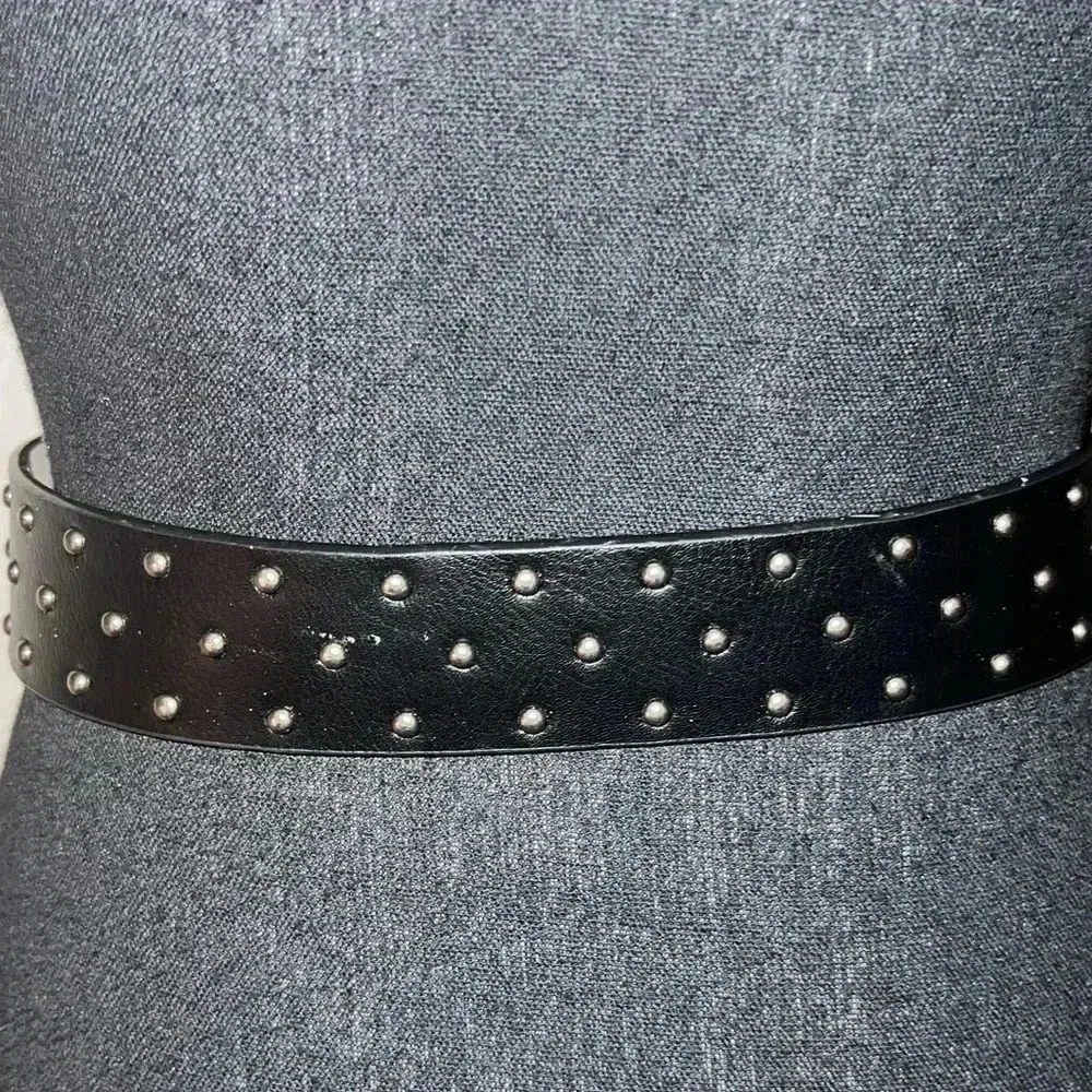 Target Wild Fable Women’s Black Vegan Belt with Copper Tone Buckle Studs Size XS